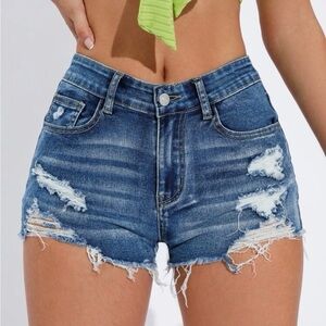 Ripped denim shorts size Small (4/6)
